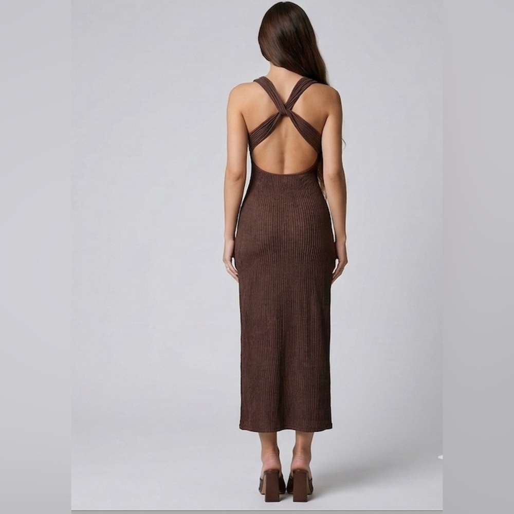 Ribbed Espresso Maxi – Criss-Cross Back Brown - Picture 4 of 8